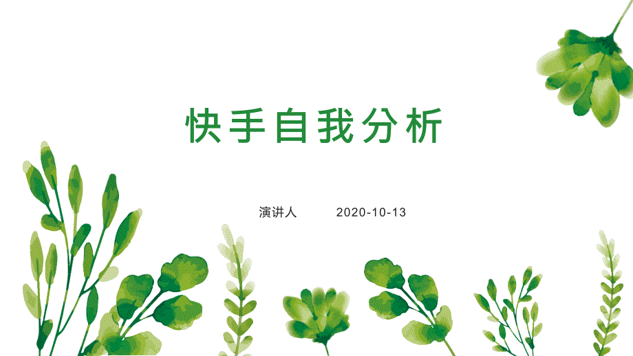 快手自我分析课件_第1页
