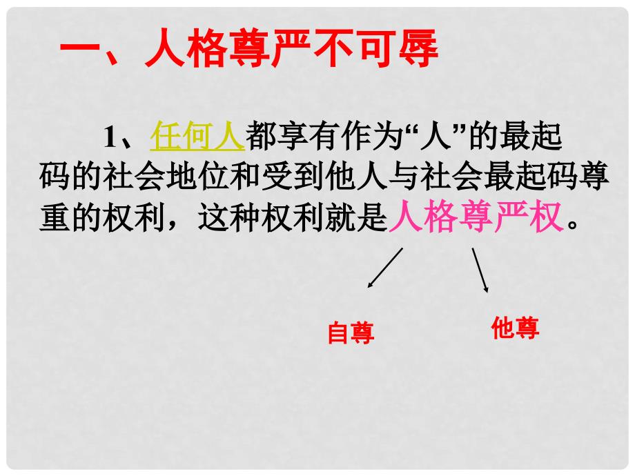 浙江省宁波市慈城中学八年级政治下册 2.4.1 人人享有人格尊严权课件1 新人教版_第4页