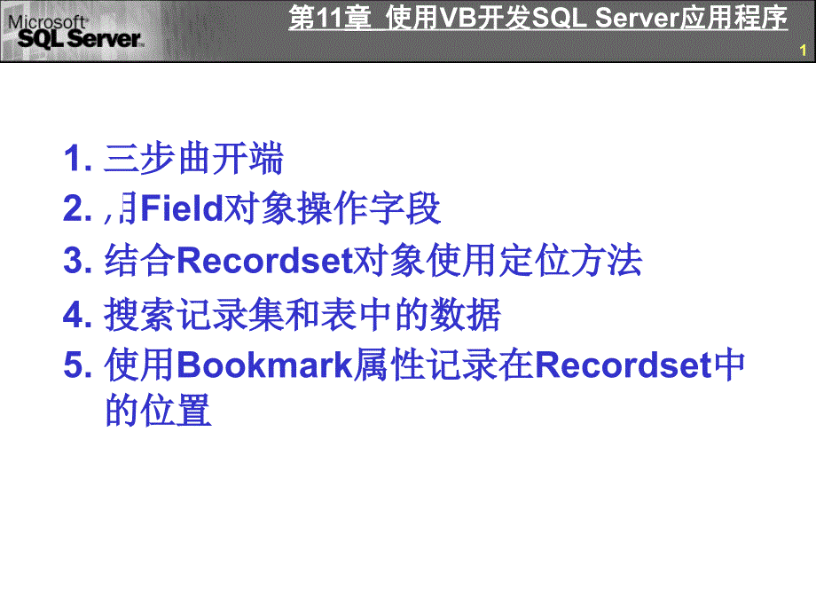 VB第11章使用VB开发SQLServer应用程序.ppt_第1页