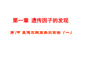 孟德尔的豌豆杂交实验(一)32人教课标版课件