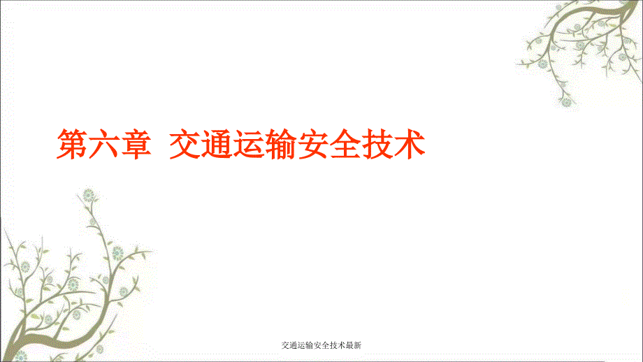 交通运输安全技术最新PPT课件_第1页