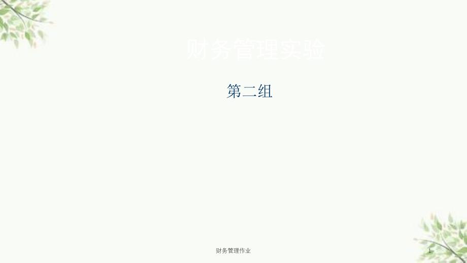 财务管理作业课件_第1页