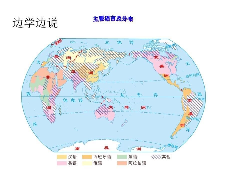 湘教初中地理七年级上册《3第3节-世界的语言与宗教》课件_第5页