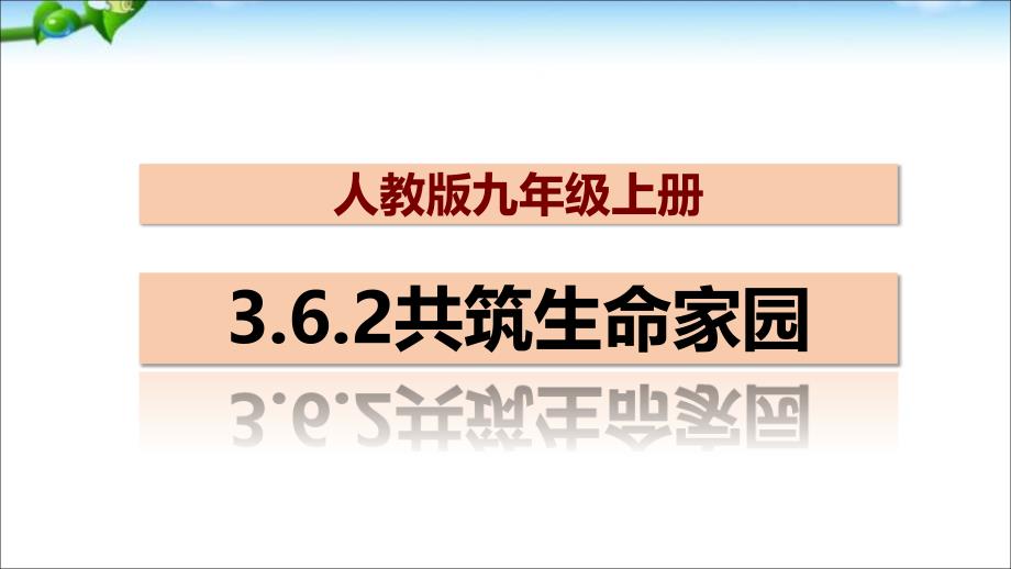 最新部编版道德与法治九年级上册第3单元第6课62共筑生命家园课件2共22张PPT_第1页