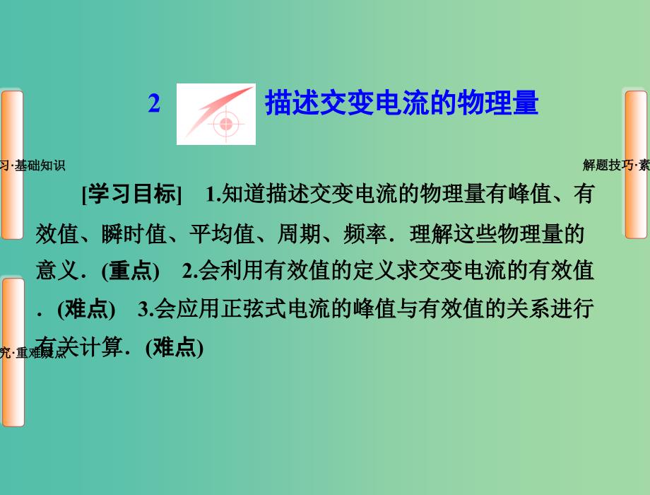 高中物理 第五章 交变电流 2 描述交变电流的物理量课件 新人教版选修3-2.ppt_第1页