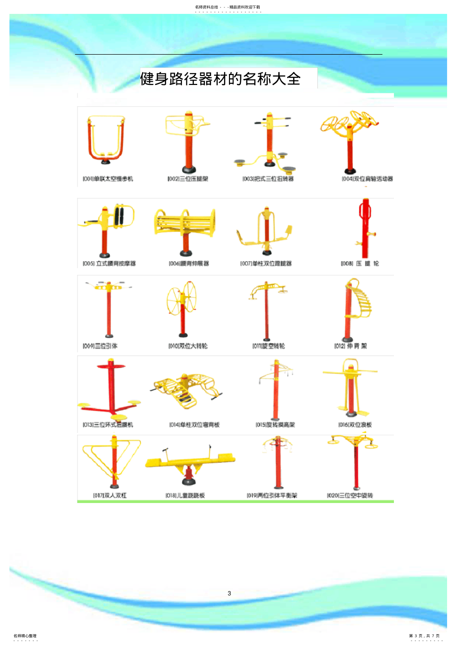 室外小区健身器名称及其图片_第3页
