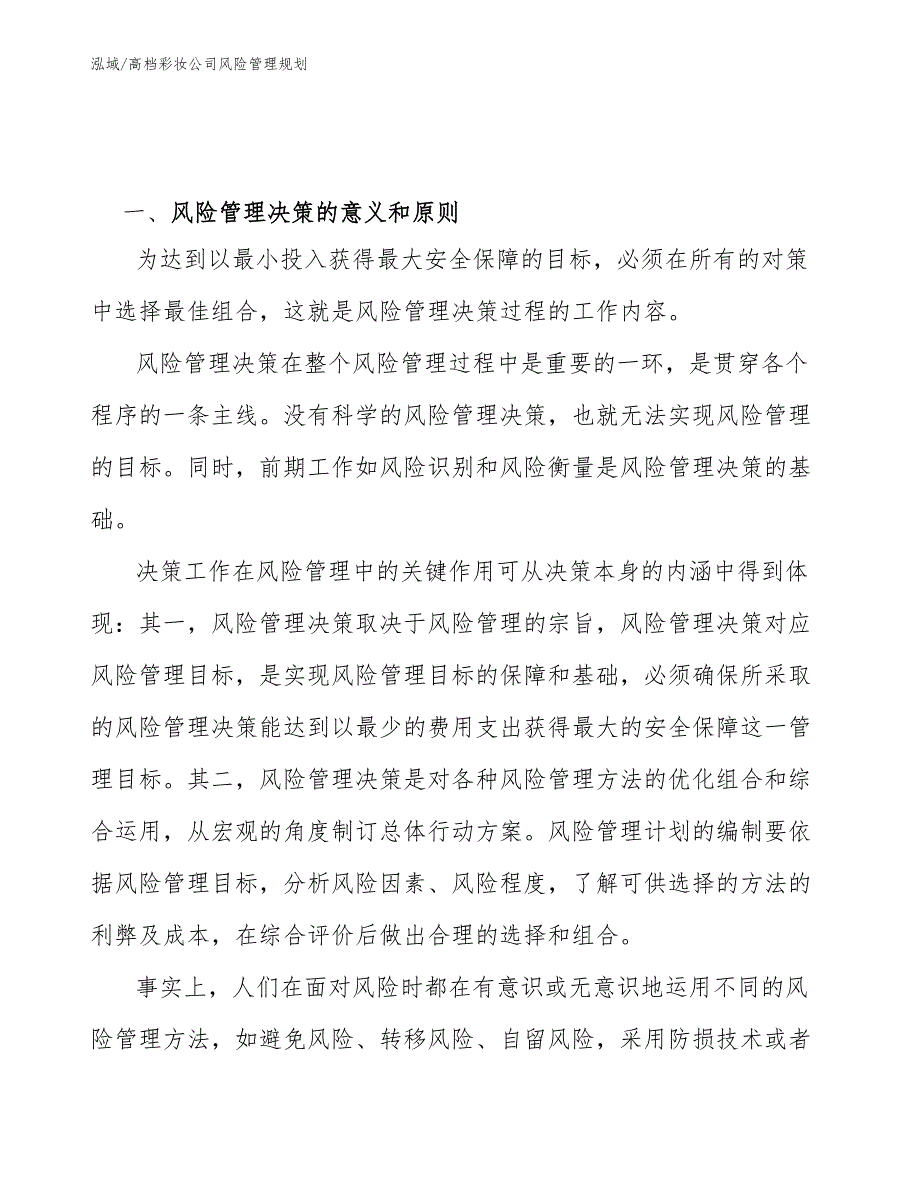 高档彩妆公司风险管理规划（范文）_第2页