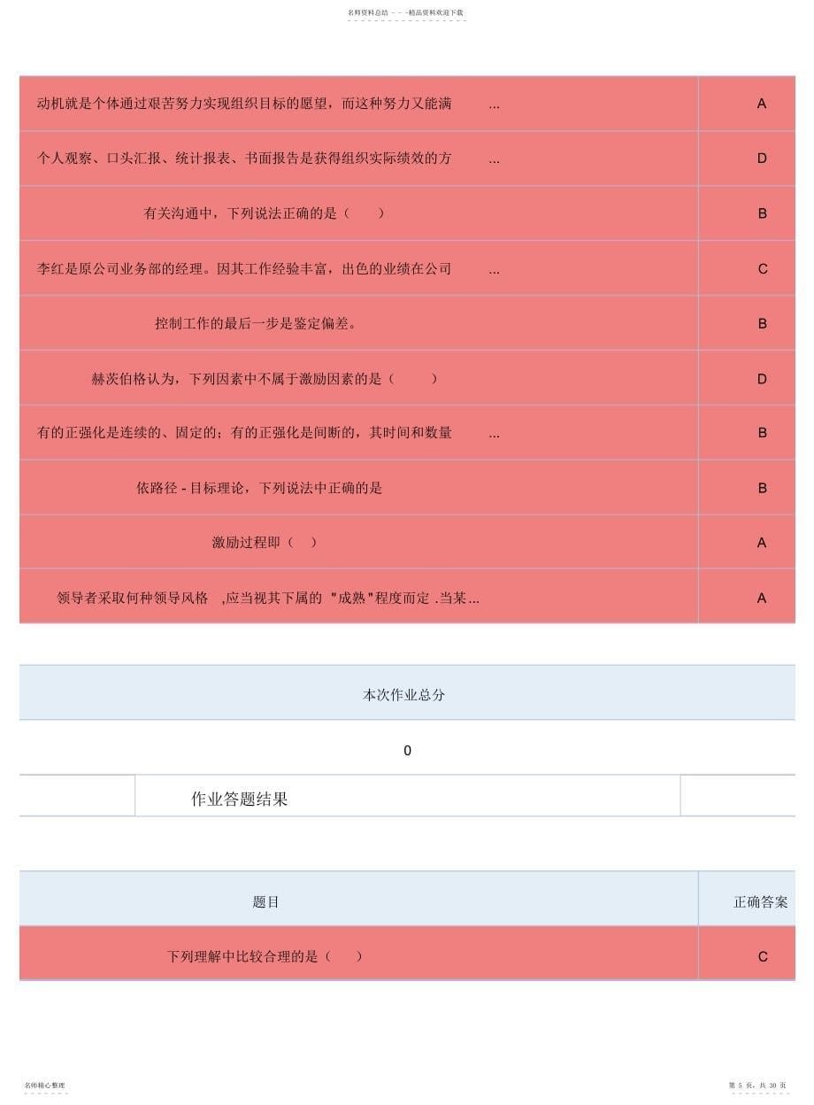 天津大学在线作业做题答案管理学--_第5页