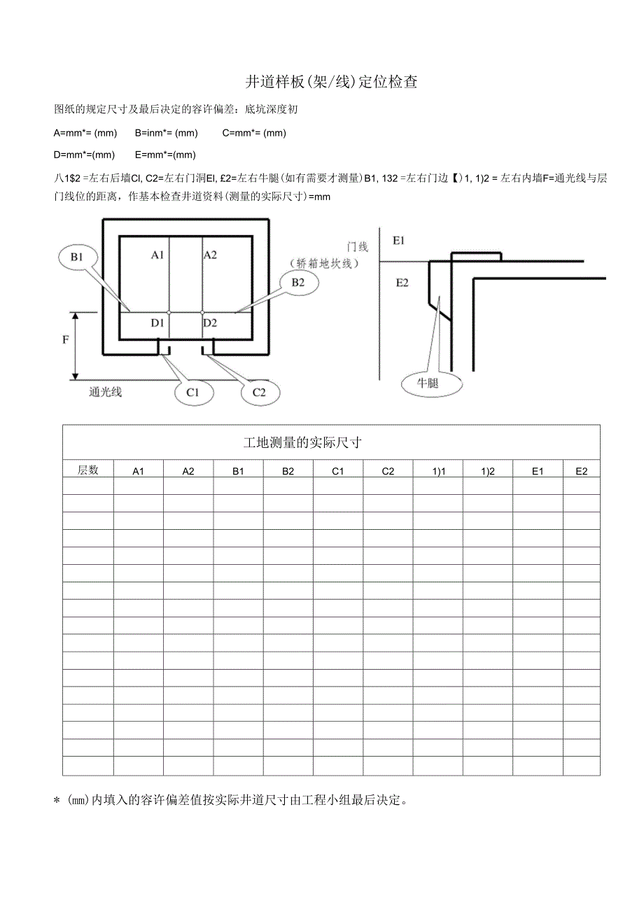 电梯安装施工记录表格2022版_第2页