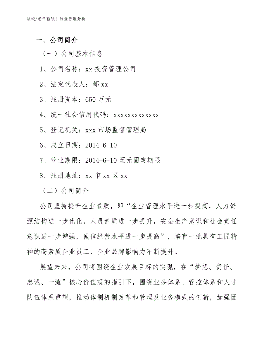 老年鞋项目质量管理分析_第2页