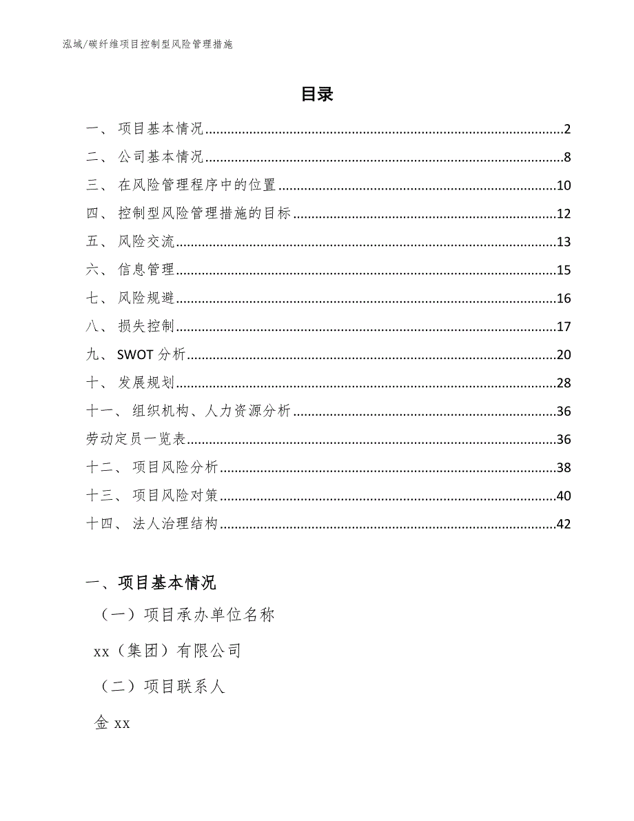 碳纤维项目控制型风险管理措施_第2页