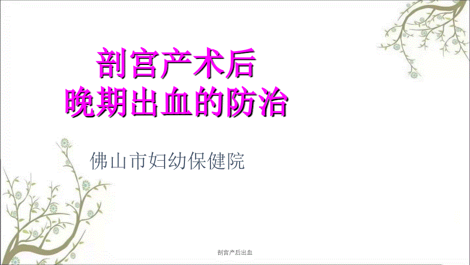 剖宫产后出血课件_第1页