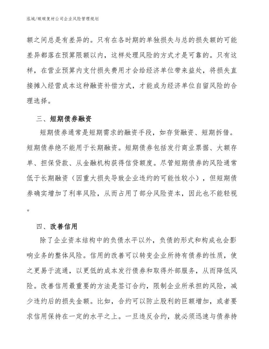 碳碳复材公司企业风险管理规划_第5页