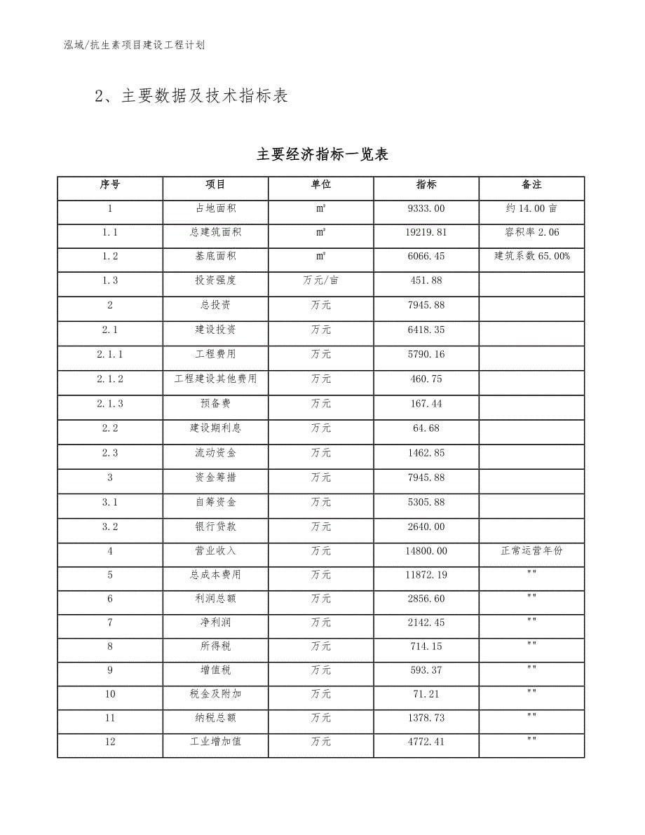 抗生素项目建设工程计划_第5页