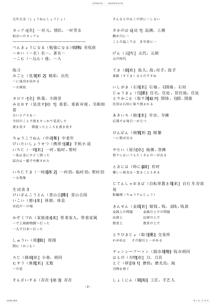 新标准日本语中级下册单词语法详解_第2页