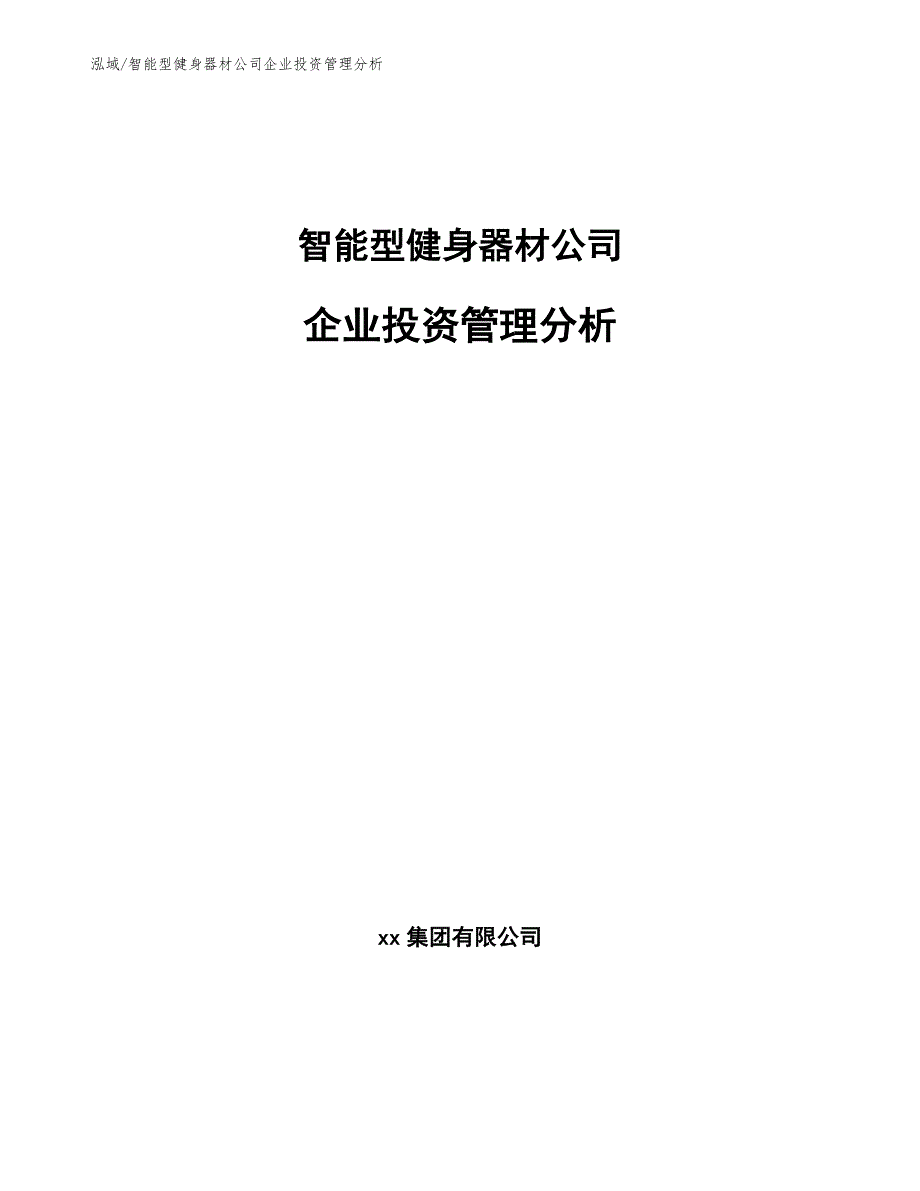 智能型健身器材公司企业投资管理分析_第1页