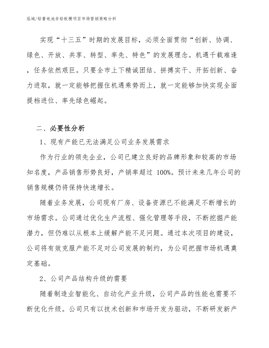 铅蓄电池非铅板栅项目市场营销策略分析（范文）_第2页