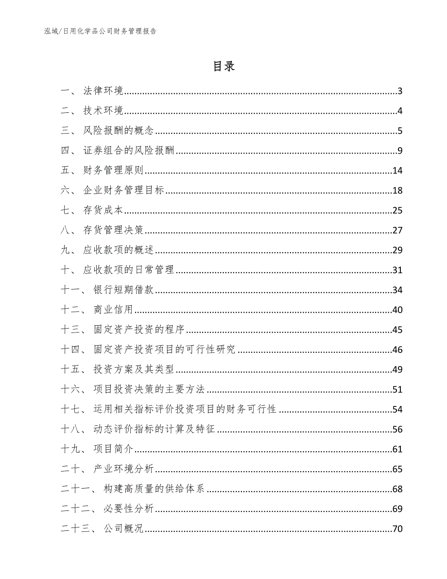 日用化学品公司财务管理报告_范文_第2页