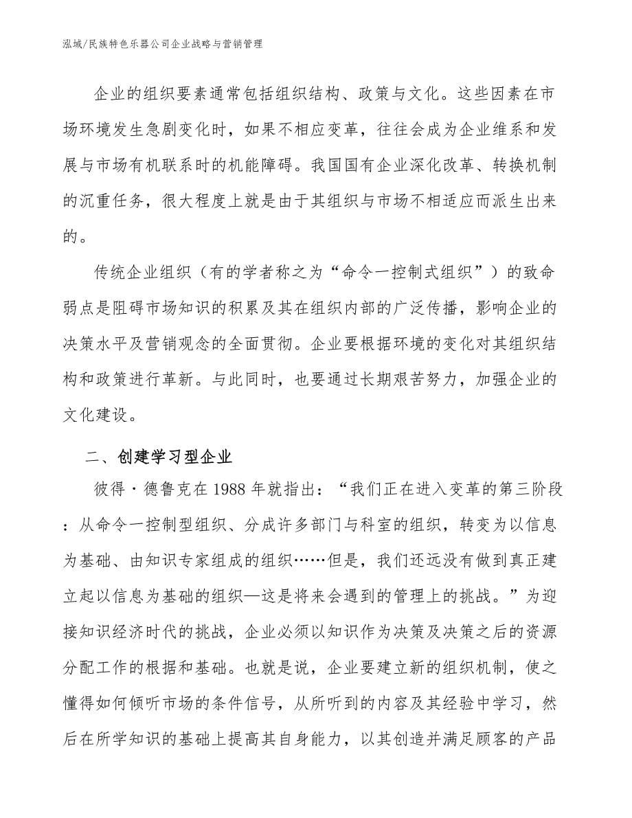 民族特色乐器公司企业战略与营销管理_参考_第5页