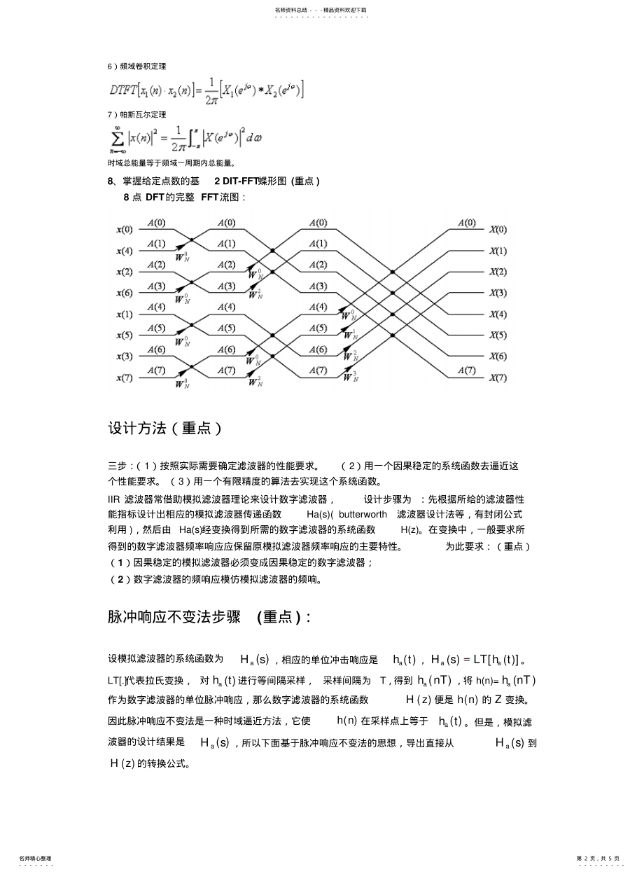 数字信号处理期末考试2021重点整理_第2页