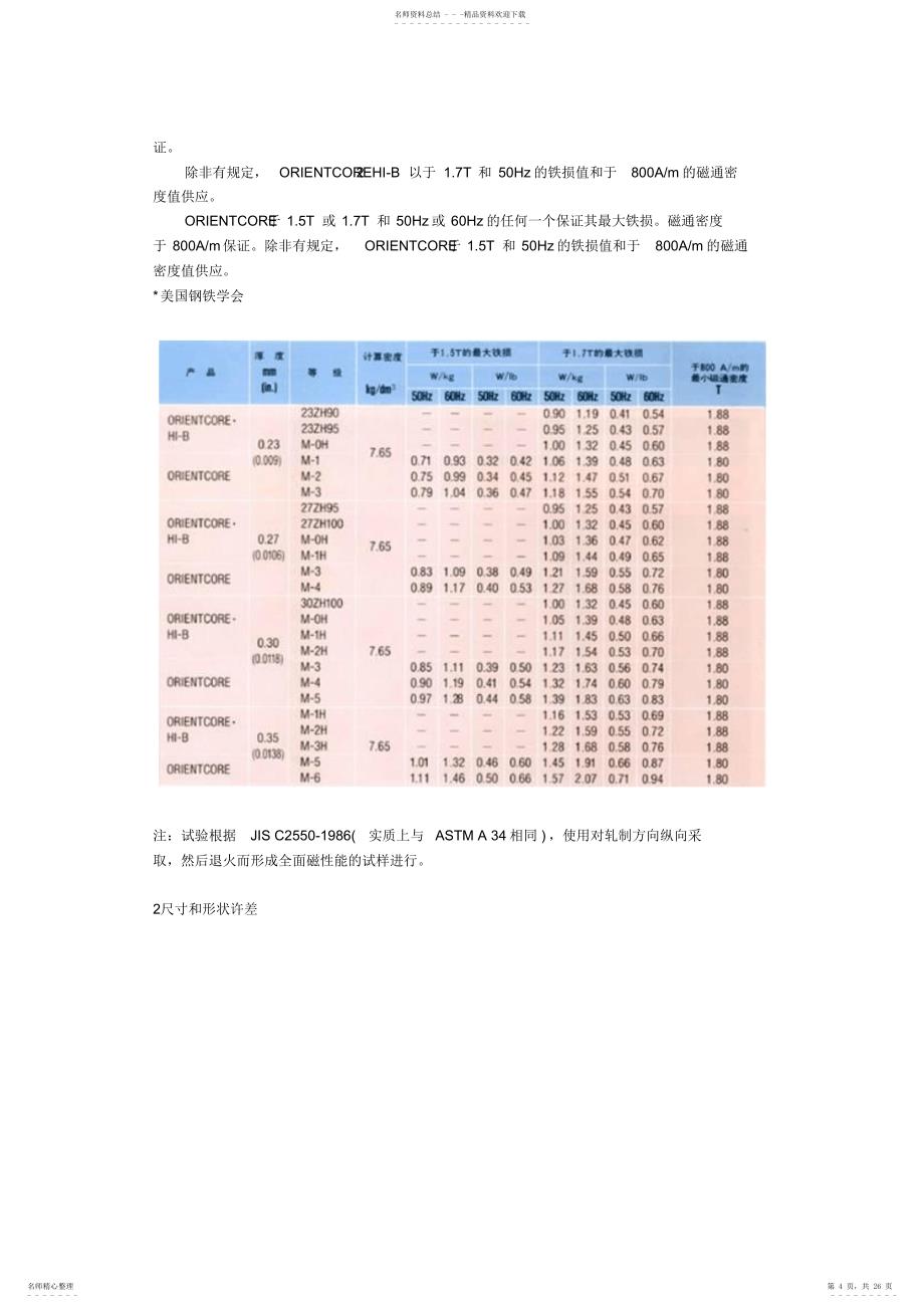 新日铁电工钢产品介绍及标准_第4页