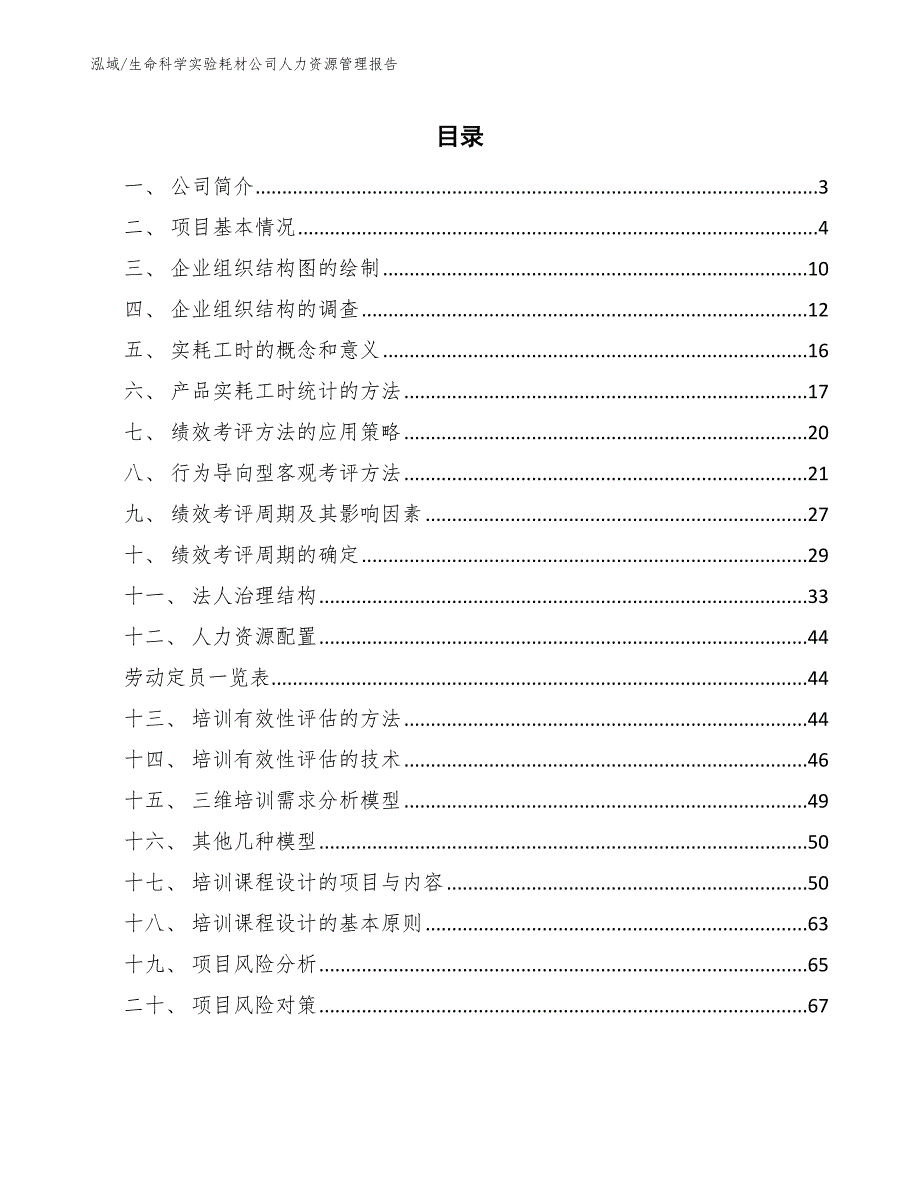 生命科学实验耗材公司人力资源管理报告（参考）_第2页