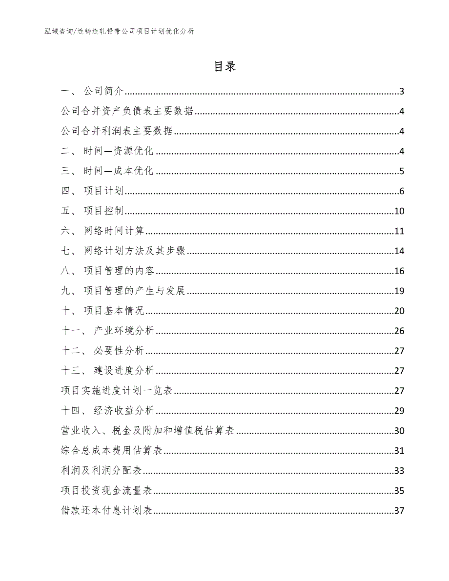 连铸连轧铅带公司项目计划优化分析_第2页