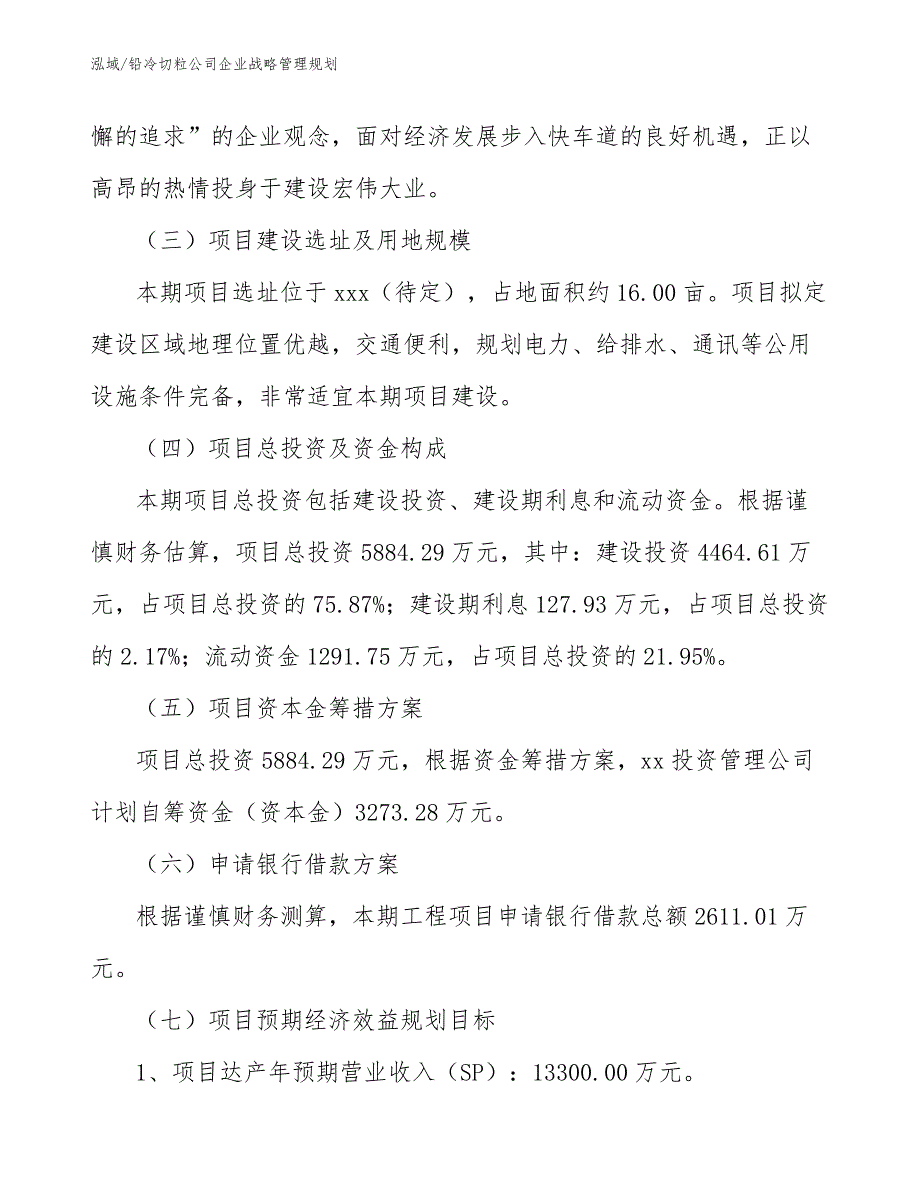 铅冷切粒公司企业战略管理规划（范文）_第4页