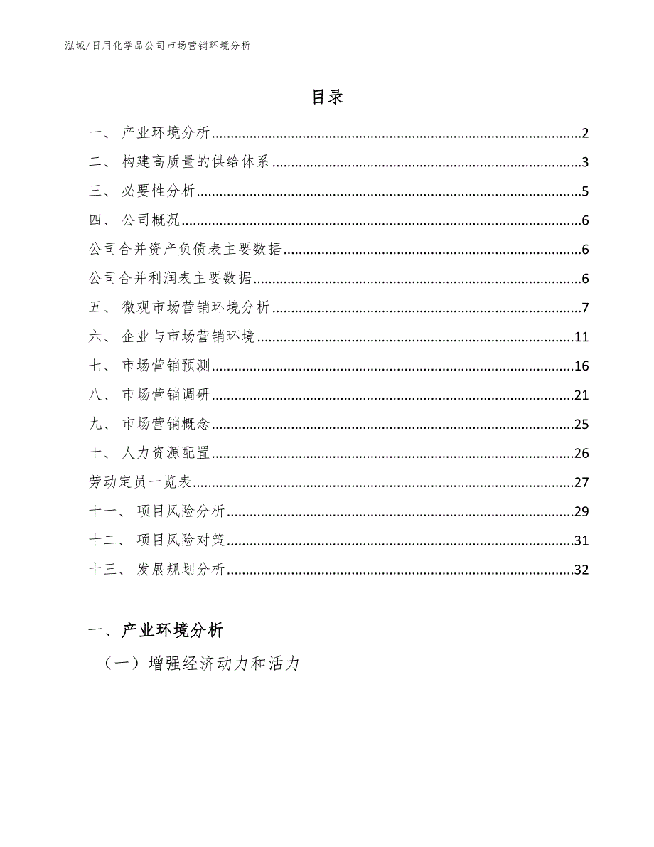 日用化学品公司市场营销环境分析_第2页