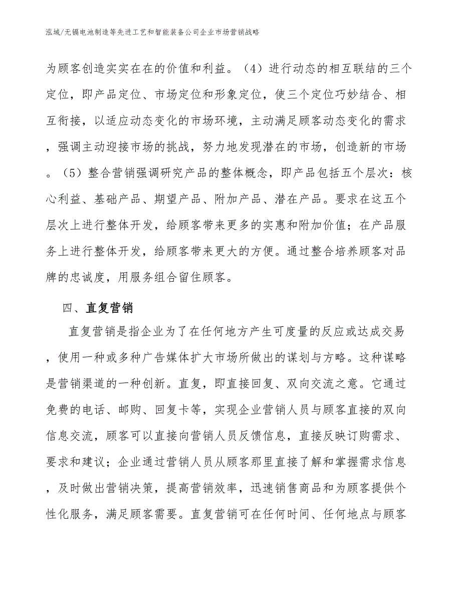 无镉电池制造等先进工艺和智能装备公司企业市场营销战略（范文）_第4页