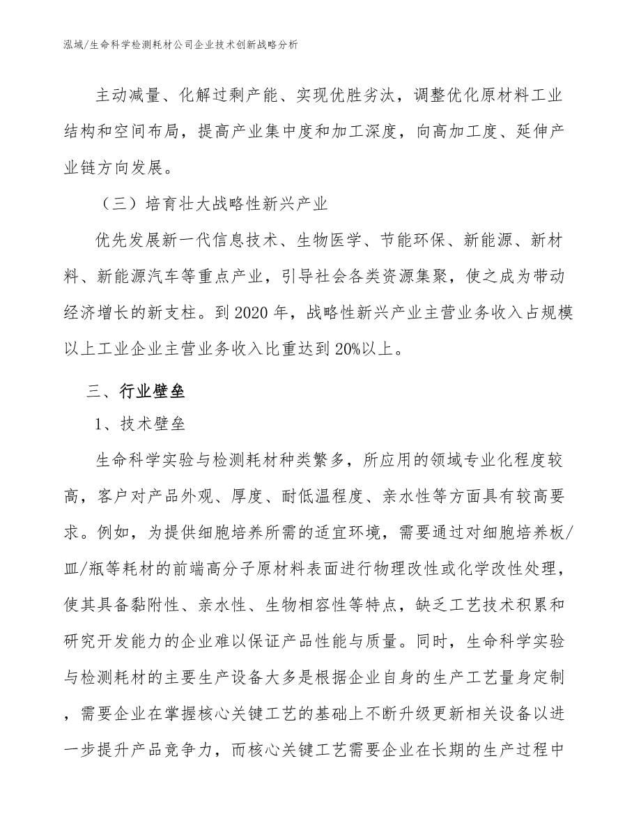 生命科学检测耗材公司企业技术创新战略分析（参考）_第5页