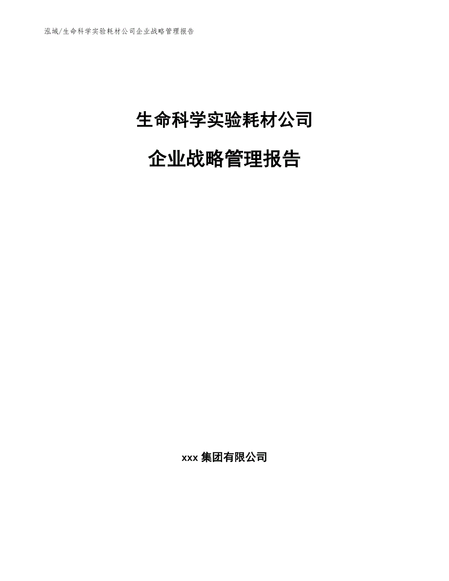 生命科学实验耗材公司企业战略管理报告（参考）_第1页