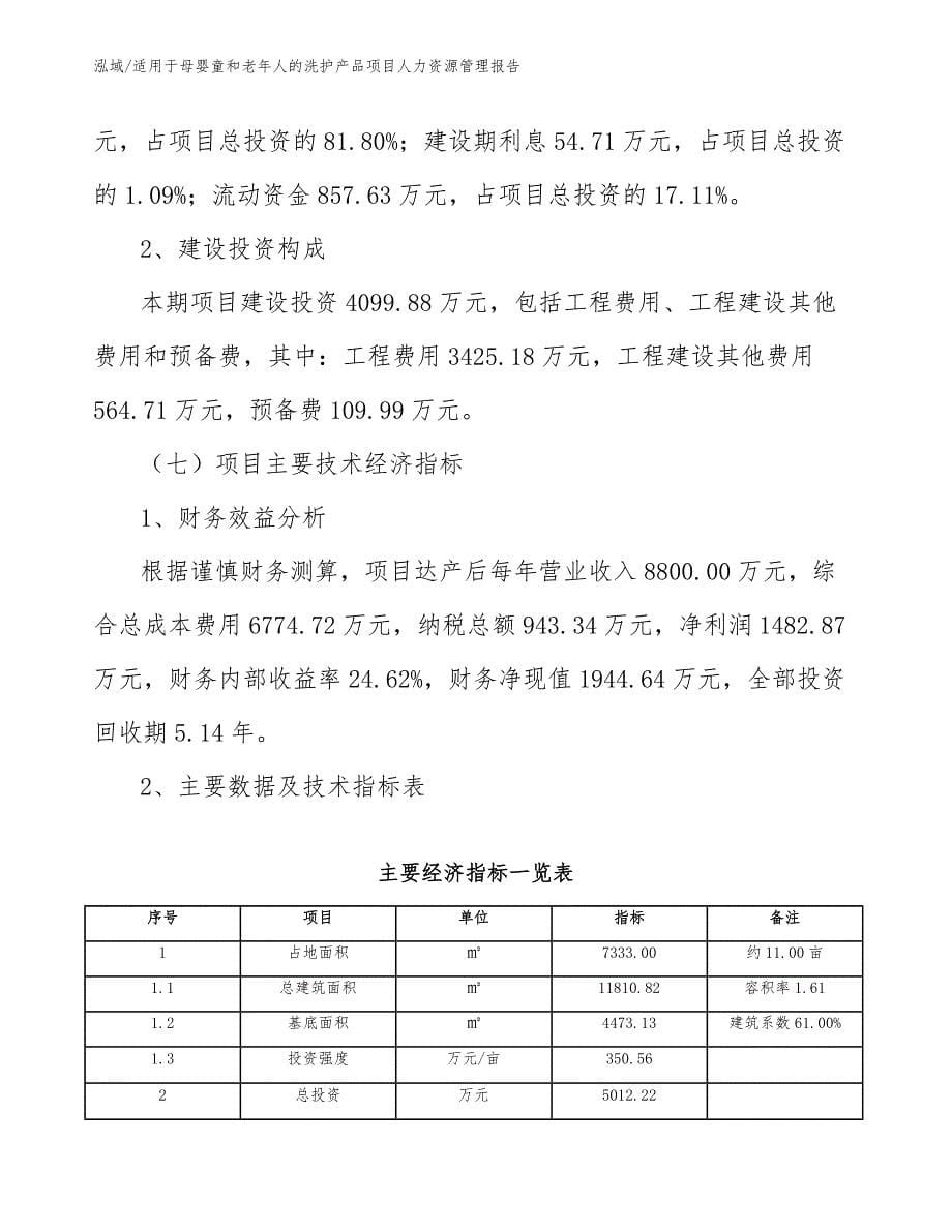 适用于母婴童和老年人的洗护产品项目人力资源管理报告_第5页