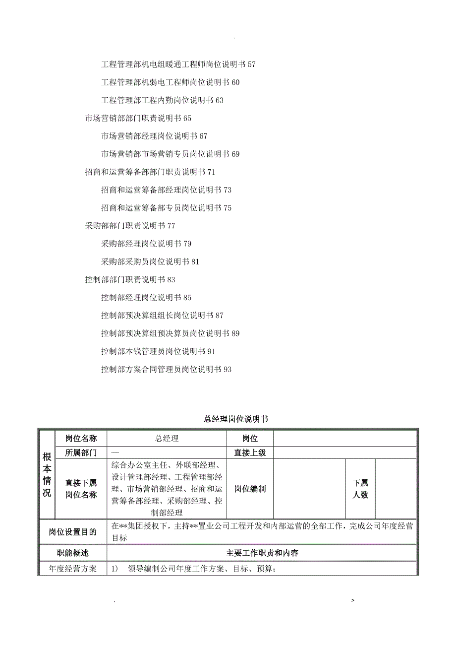 置业公司部门及岗位职责描述_第2页