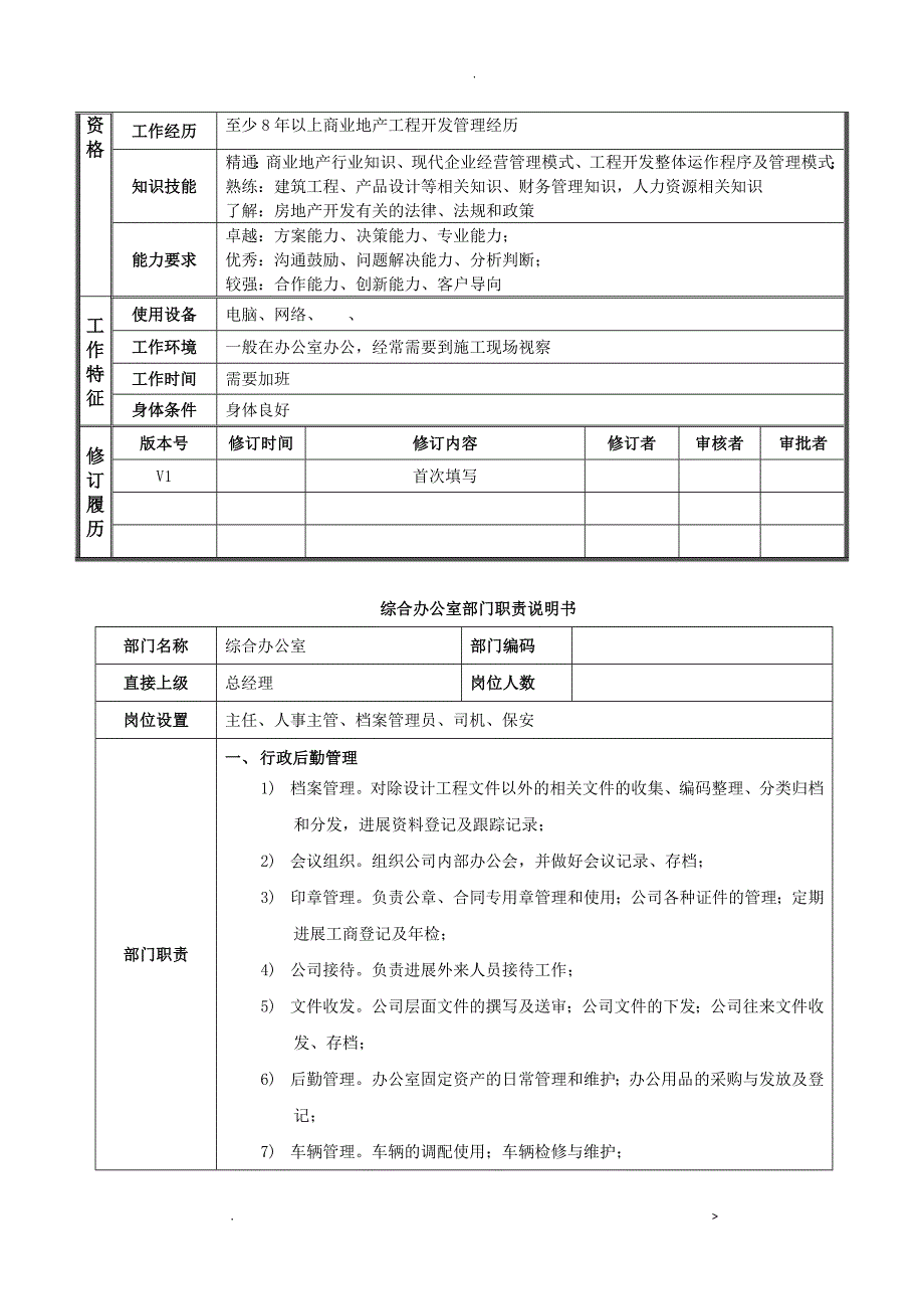 置业公司部门及岗位职责描述_第4页