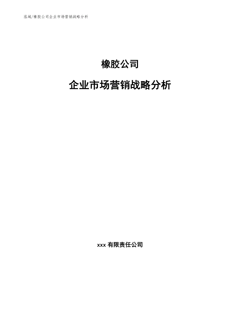 橡胶公司企业市场营销战略分析（参考）_第1页