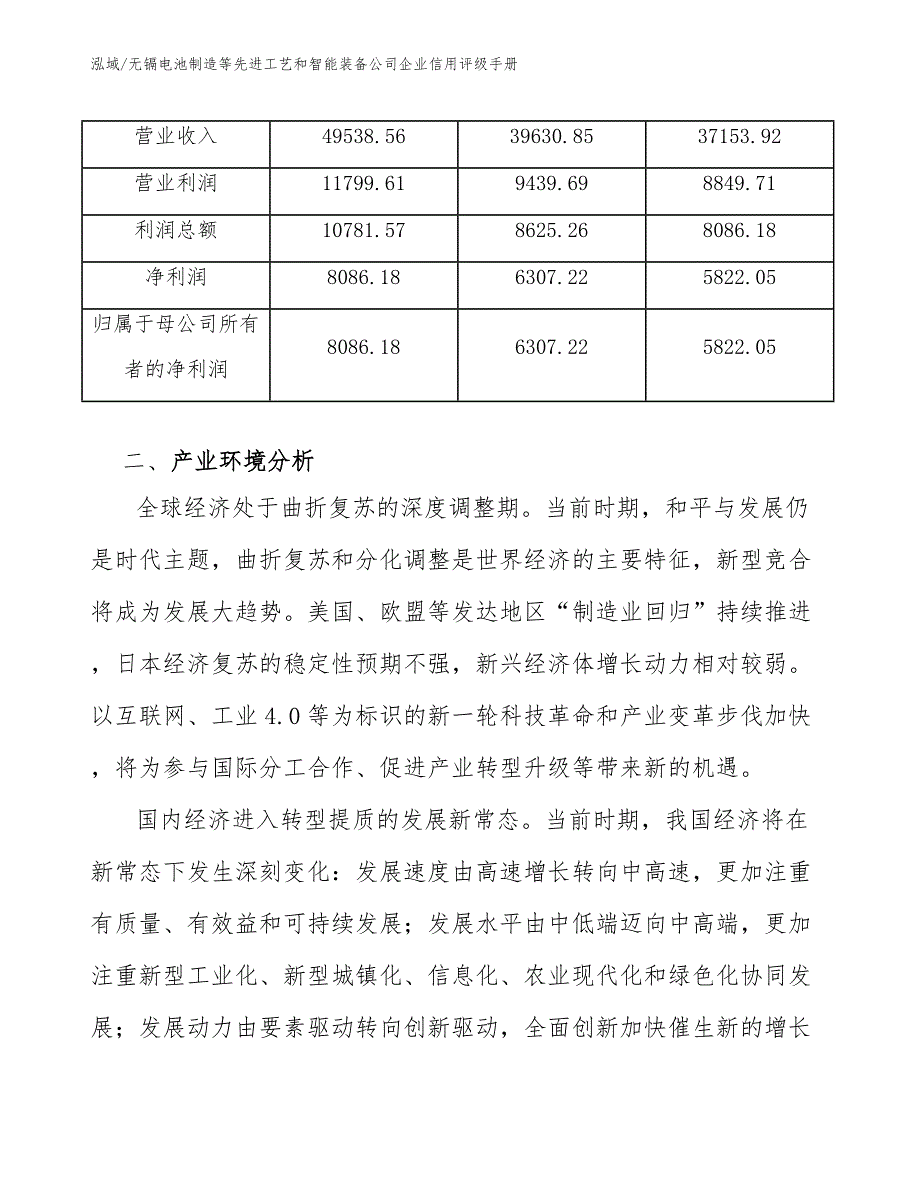 无镉电池制造等先进工艺和智能装备公司企业信用评级手册【参考】_第4页