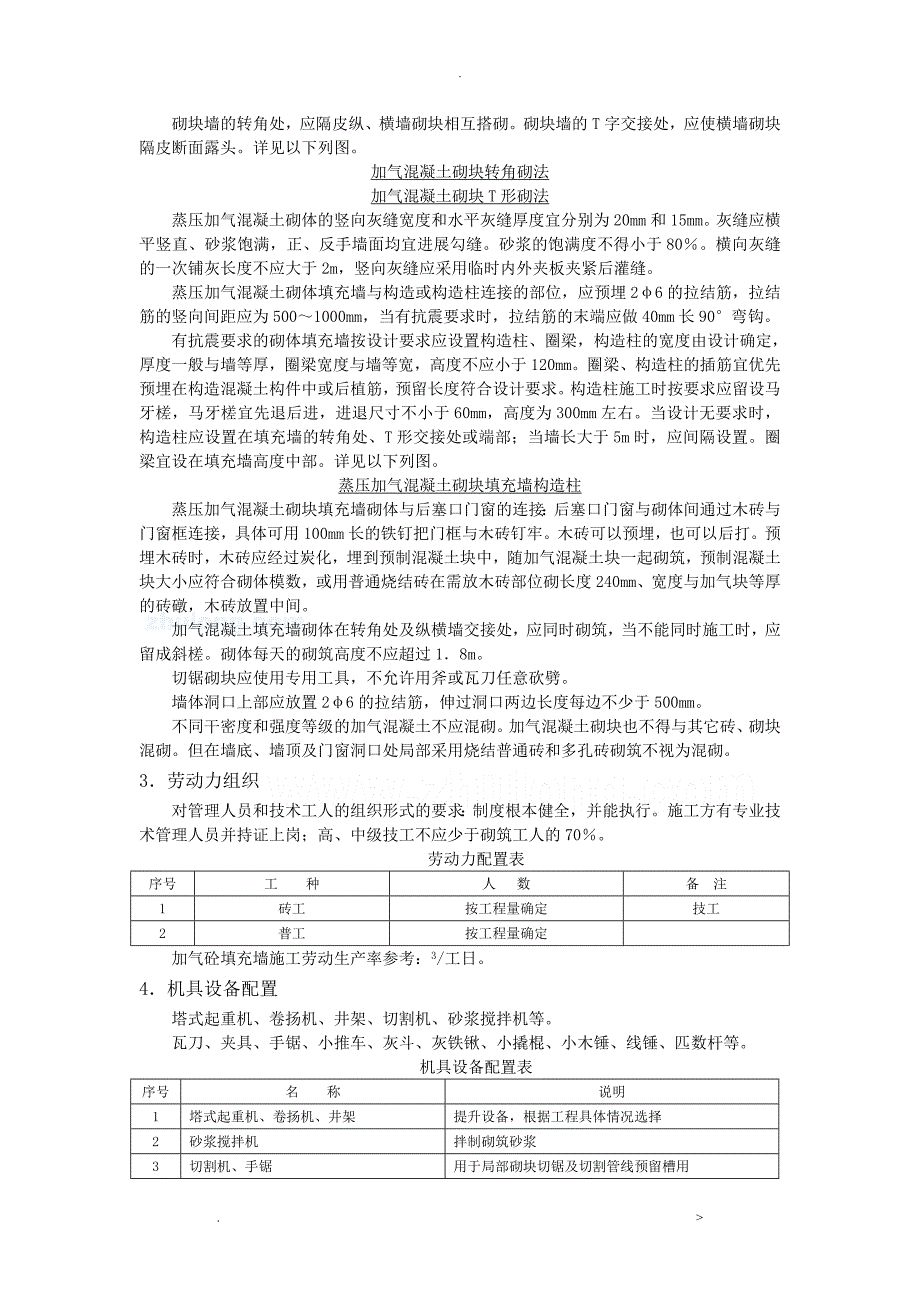 蒸压加气混凝土砌块施工设计工艺标准_第4页