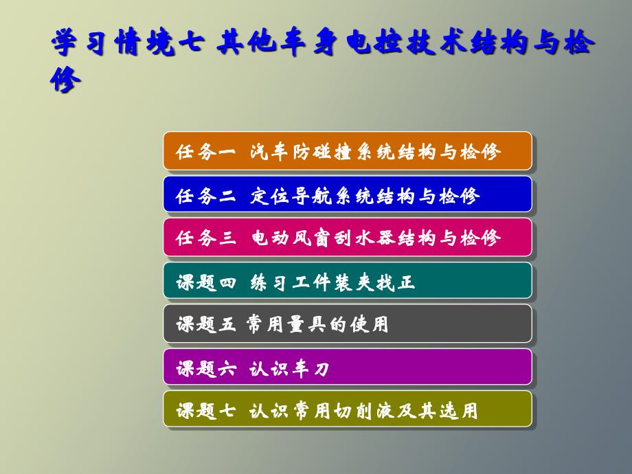 学习情境七其他车身电控技术结构与检修_第1页