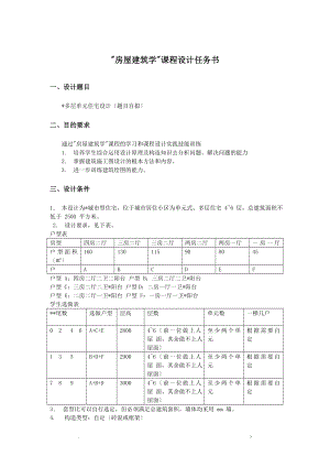 房屋建筑学》课程设计报告