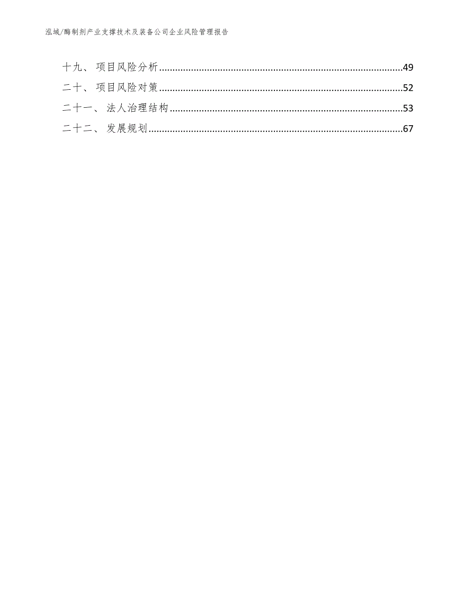 酶制剂产业支撑技术及装备公司企业风险管理报告【范文】_第2页