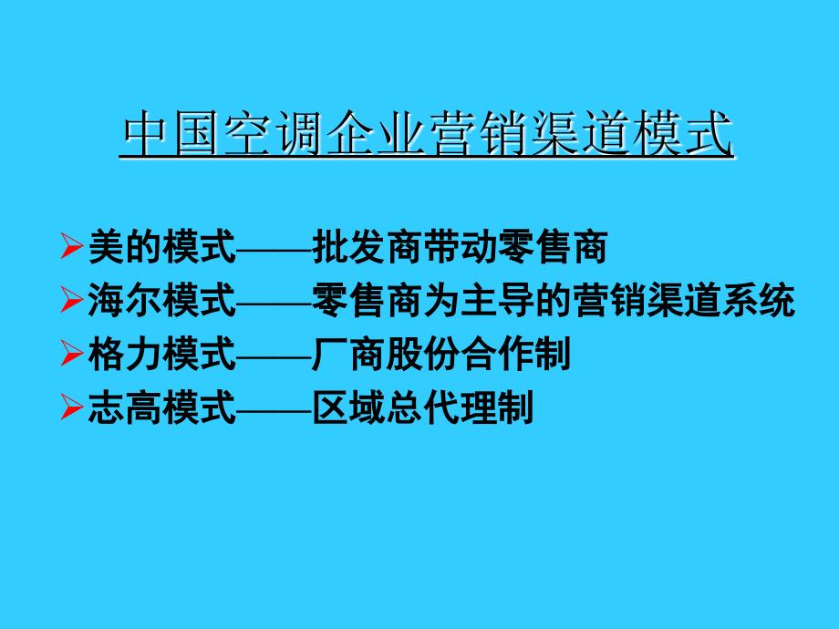 中国空调企业营销渠道模式研究报告_第1页