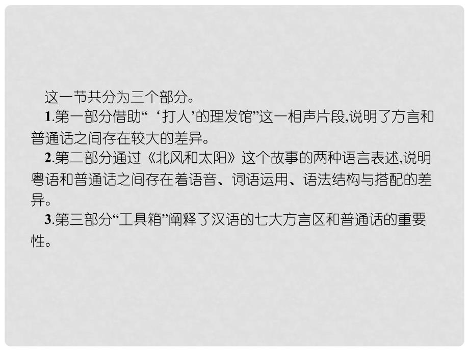 高中语文 1.3四方异声普通话和方言课件 新人教版选修《语言文字应用》_第3页