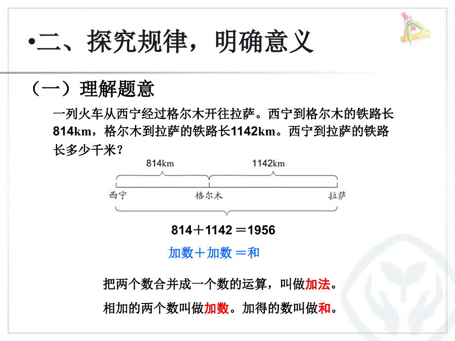 新人教版数学四下1.1加、减法的意义和各部分间的关系课件_第4页