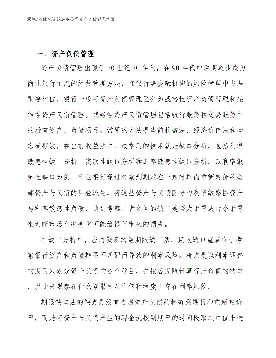 智能化造纸装备公司资产负债管理方案_第3页