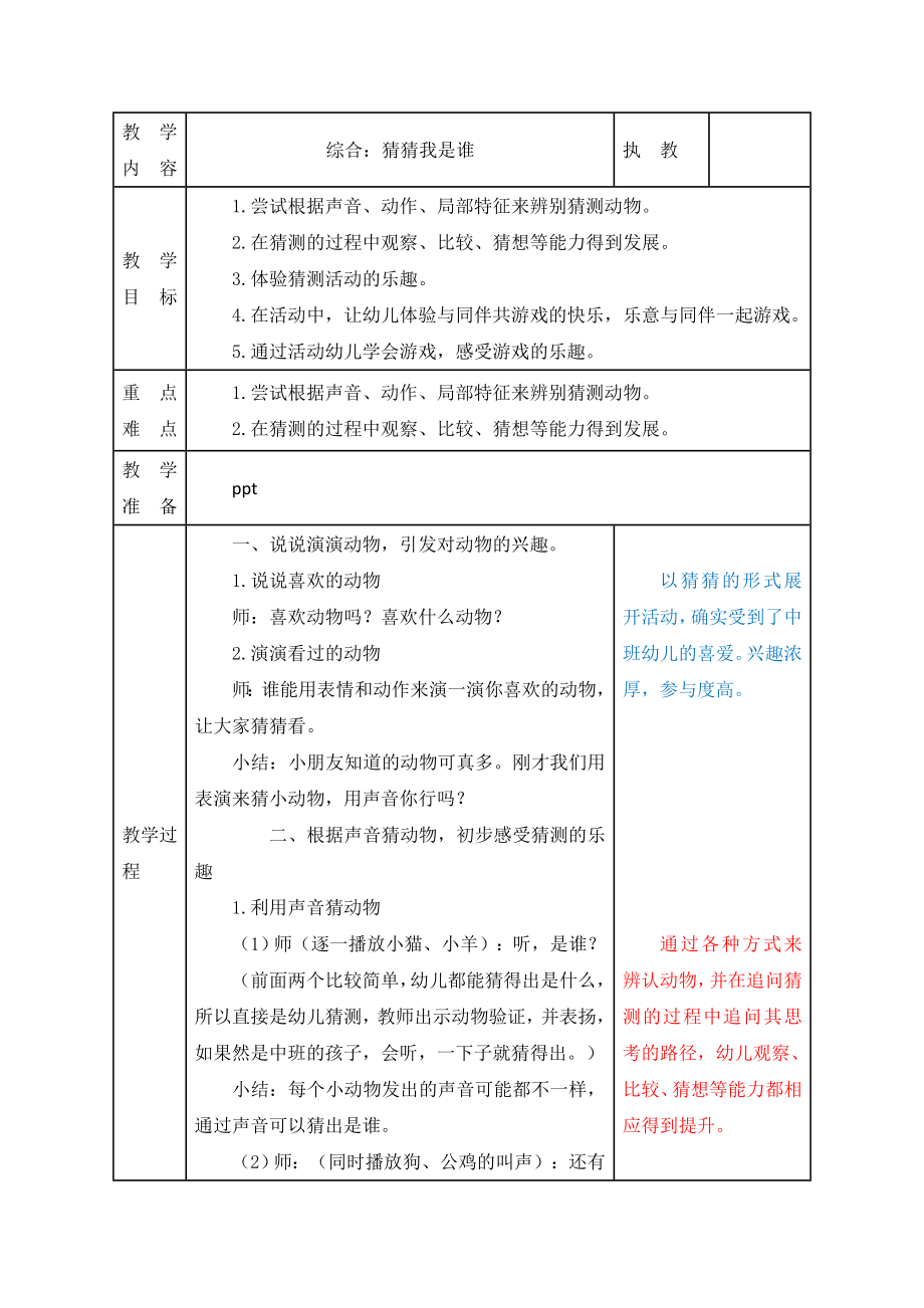 幼儿园综合教案：猜猜我是谁_第1页