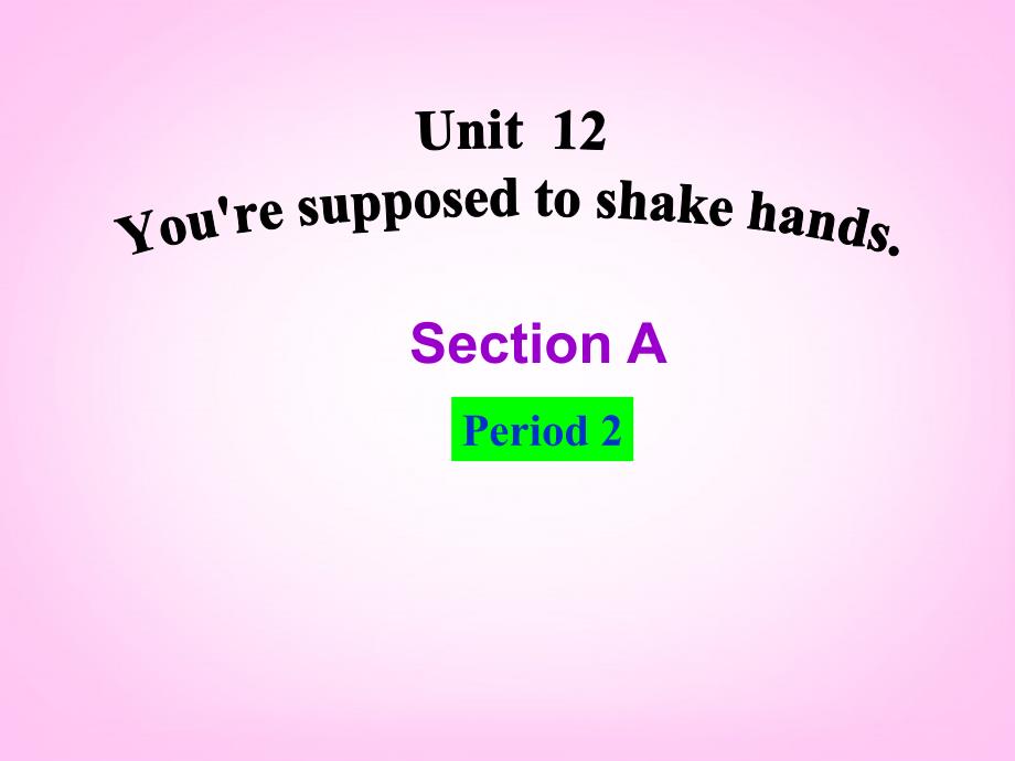 九年级英语全册 Unit 12 You’re supposed to shake hands Section A 2精品课件 人教新目标版_第2页