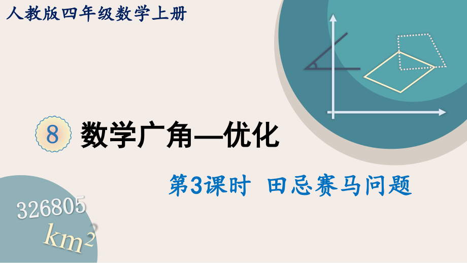 2022人教版四年级数学上册PPT课件数学广角-优化第3课时 田忌赛马问题_第1页