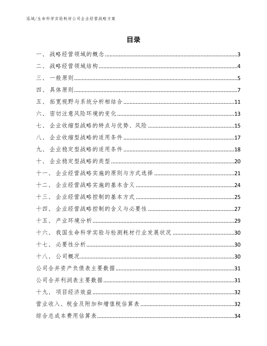 生命科学实验耗材公司企业经营战略方案_范文_第2页