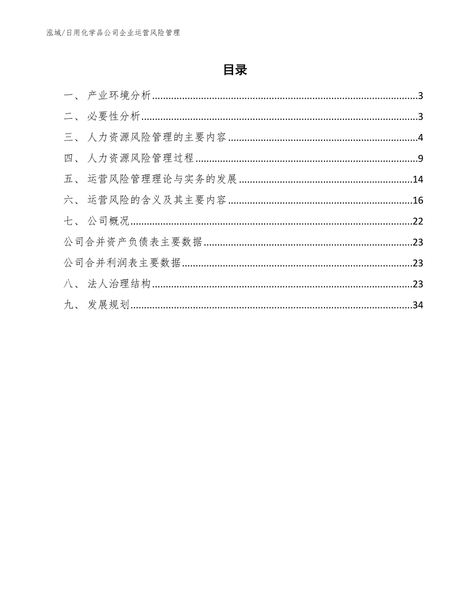 日用化学品公司企业运营风险管理_参考_第2页